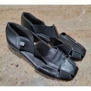 Cinzia Sandals Soft Shoes Black‎ Leather Comfort Italy Womens Sz 36 US 6